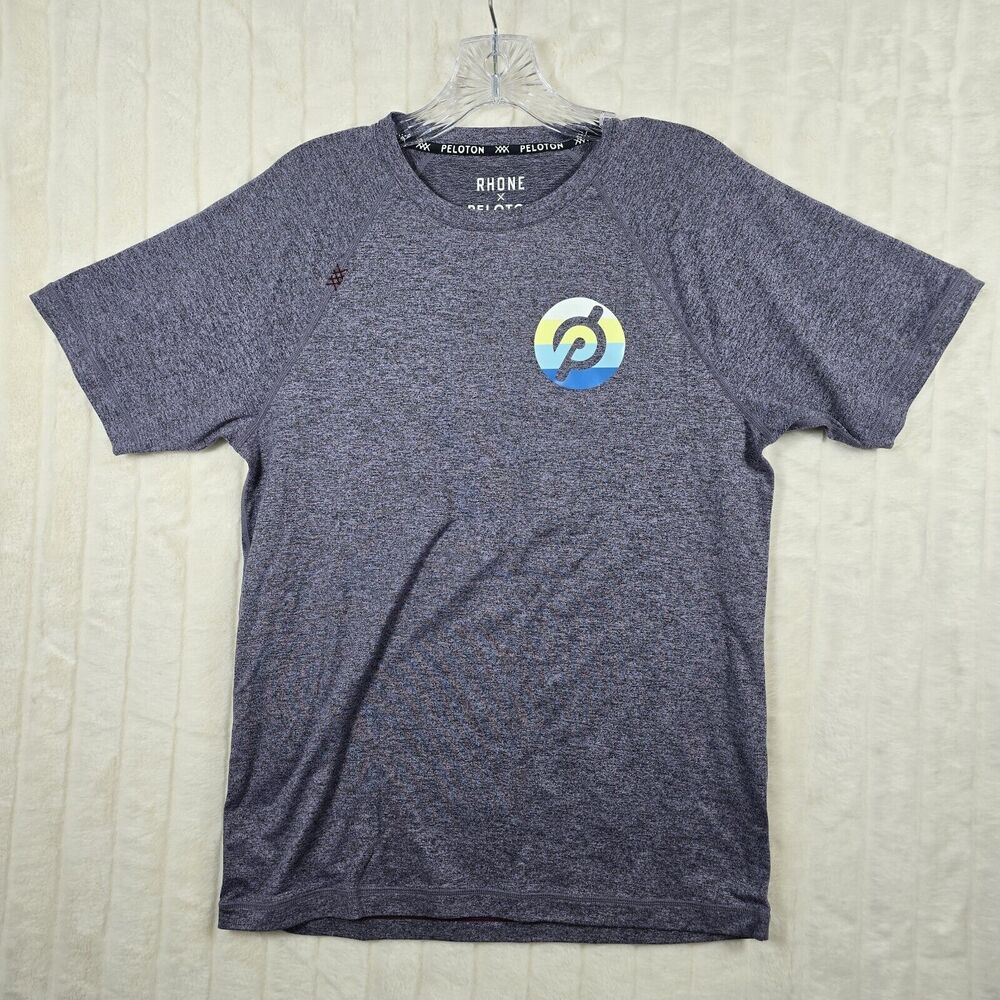 Rhone x Peloton T-Shirt Men's Heather Gray Workout Short Sleeve Size S